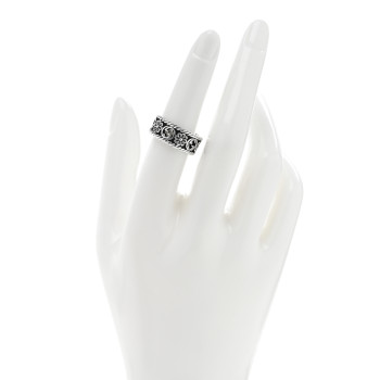 GUCCI Sterling Silver Interlocking G Flower Ring