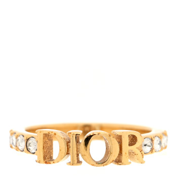 CHRISTIAN DIOR Metal Crystal DIO(R)EVOLUTION Ring M Gold