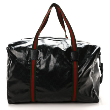 GUCCI Crystal Monogram Web Large Duffle Bag Black