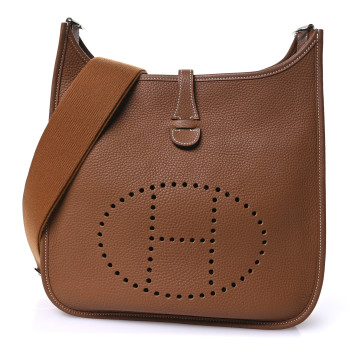 HERMES Taurillon Clemence Evelyne III PM Gold