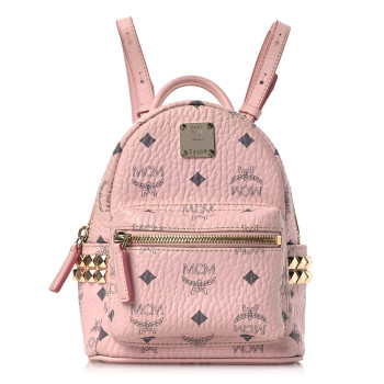 MCM Visetos Side Stud X-Mini Stark Backpack Soft Pink