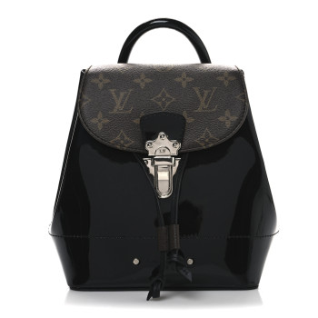 LOUIS VUITTON Patent Monogram Hot Springs Backpack Black