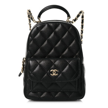 CHANEL Caviar Quilted CC Mini Classic Backpack Black