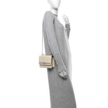 JIMMY CHOO Patent Crystal Embellished Bing Bohemia Crossbody Bag White