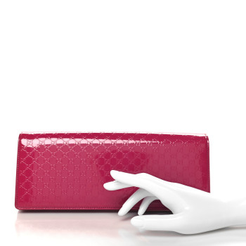 GUCCI Patent Microguccissima Small Broadway Clutch Peonia Flower