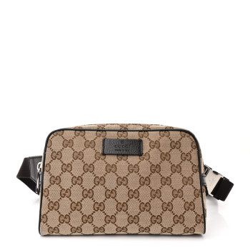 GUCCI Monogram Belt Bag Dark Brown