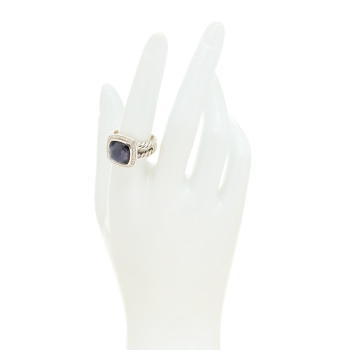 DAVID YURMAN Sterling Silver Diamond Black Orchid 11mm Albion Ring 57 8