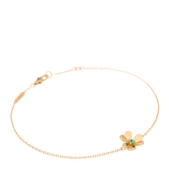 VAN CLEEF & ARPELS 18K Yellow Gold Emerald Mini Frivole Bracelet