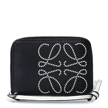 LOEWE Calfskin Debossed Anagram Card Holder Black