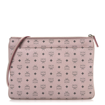 MCM Visetos Medium Crossbody Pouch Powder Pink