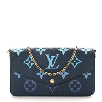LOUIS VUITTON Empreinte Monogram Giant Felicie Pochette Chain Wallet Gradient Blue