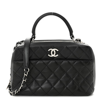 CHANEL Lambskin Quilted Medium Trendy CC Bowling Bag Black
