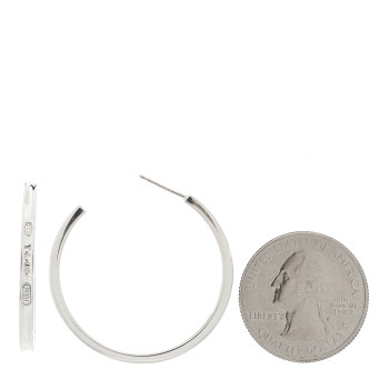 TIFFANY Sterling Silver Medium Narrow 1837 Hoop Earrings