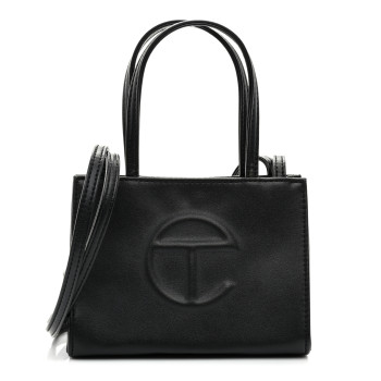 TELFAR Vegan Leather Small Shopping Bag Black