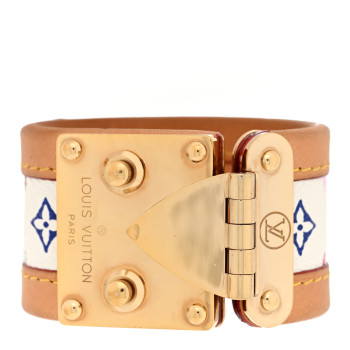 LOUIS VUITTON Monogram Multicolor S Lock Bracelet White