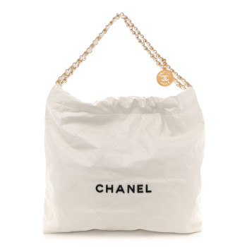 CHANEL Calfskin Quilted Chanel 22 White