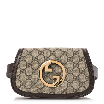 GUCCI GG Supreme Monogram Textured Dollar Calfskin Blondie Belt Bag 90 36 Beige Ebony New Acero
