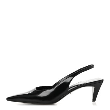 GUCCI Nappa Mallory Pointed Toe Slingback Sandal 39.5 Black