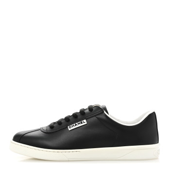 CHANEL Calfskin CC Womens Sneakers 40 Black