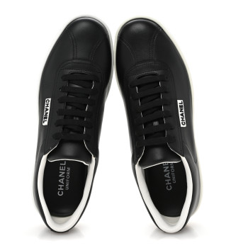 CHANEL Calfskin CC Womens Sneakers 40 Black