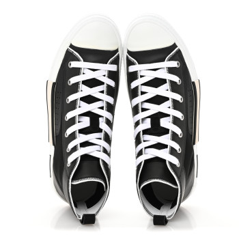 CHRISTIAN DIOR Nylon Calfskin Mens B23 High Top Sneakers 42 Black