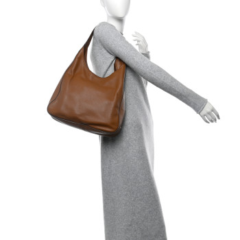 PRADA Vitello Daino Medium Pocket Hobo Bag Cannella