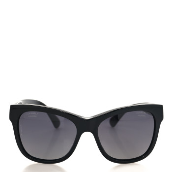 CHANEL Acetate Polarized Square CC Sunglasses 5380 Black