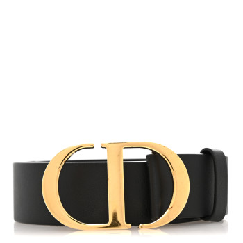 CHRISTIAN DIOR Calfskin 35mm Montaigne Belt 80 32 Black