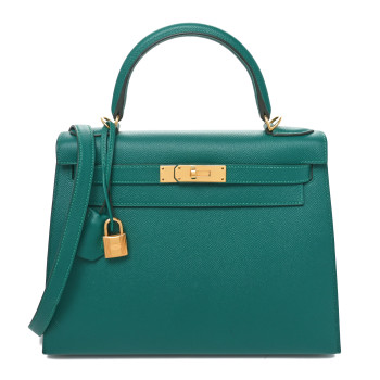 HERMES Epsom Horseshoe Kelly Sellier 28 Malachite