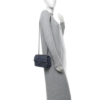 CHANEL Tweed Quilted 2.55 Reissue Mini Flap Blue