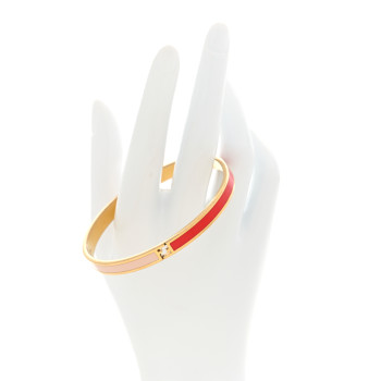 FENDI Enamel Fendista Bracelet Gold Pink Rosso