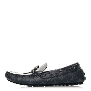 LOUIS VUITTON Monogram Eclipse Mens Arizona Car Shoe Moccasin Loafers 6