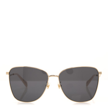 GUCCI Metal Square Frame Sunglasses GG0970S Gold Grey