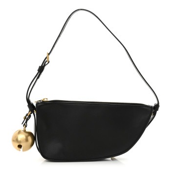 BURBERRY Calfskin Mini Shield Sling Bag Black