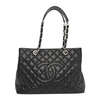 CHANEL Caviar Quilted Grand Shopping Tote GST Black