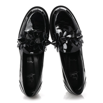 CHRISTIAN LOUBOUTIN Patent Daisy Loafers 41 Black