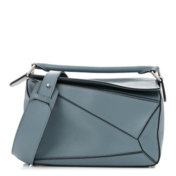 LOEWE Calfskin Small Puzzle Bag Stone Blue