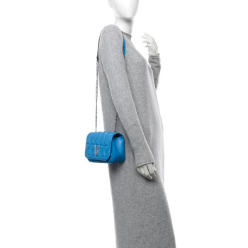 VERSACE Nappa Quilted Virtus Bag Blue