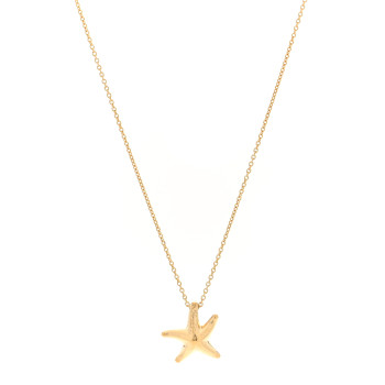 TIFFANY 18K Yellow Gold 15mm Elsa Peretti Starfish Pendant Necklace