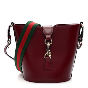 GUCCI Tritone Calfskin Web Mini Ophidia Bucket Bag Ancora Red