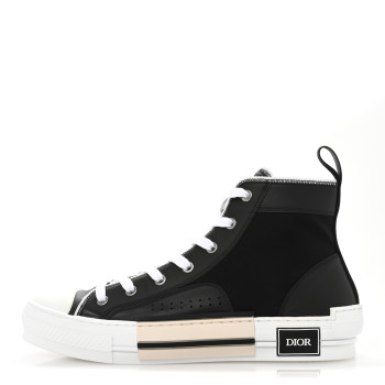 CHRISTIAN DIOR Nylon Calfskin Mens B23 High Top Sneakers 42 Black