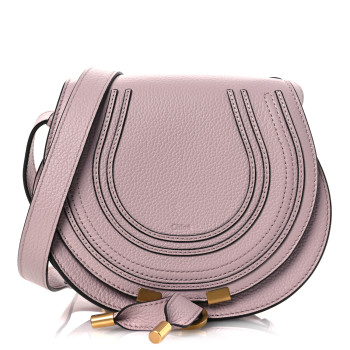 CHLOE Calfskin Mini Marcie Round Crossbody Bag Misty Lavender