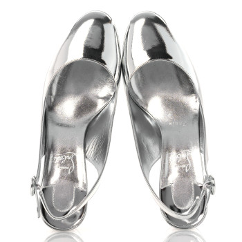 CHRISTIAN LOUBOUTIN Specchio So Jane Sling 55 Pump 39.5 Silver