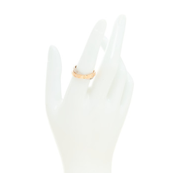 CARTIER 18K Pink White Gold 6 Diamond LOVE Ring 53 6.5