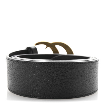GUCCI Textured Calfskin Double G 40mm Belt 85 34 Black