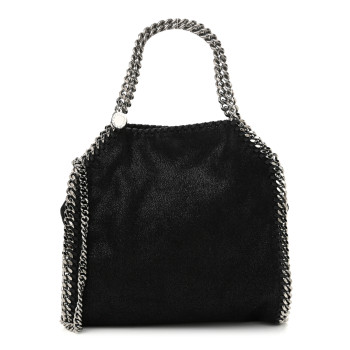 STELLA MCCARTNEY Shaggy Deer Mini Falabella Tote Black
