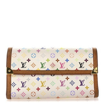 LOUIS VUITTON Monogram Multicolor Porte Tresor International Wallet White