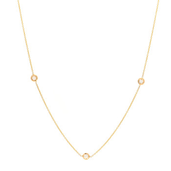 ROBERTO COIN 18K Yellow Gold Diamond .23ctw Diamonds By The Inch Five Station Necklace