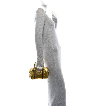 PRADA Metallic Calfskin Small Top Handle Bag Platino