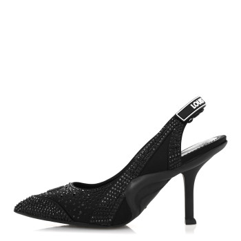 LOUIS VUITTON Satin Embellished Archlight Slingback Pumps 36 Black